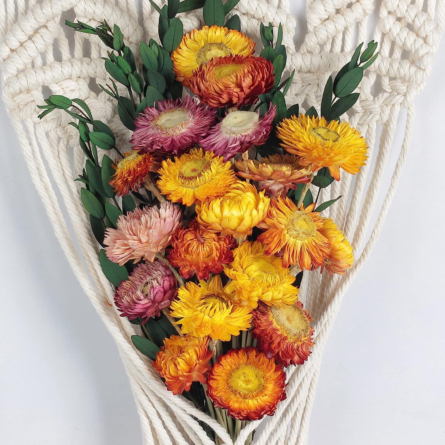 dried_flower - preserved_flower - fake_flower - 24Pcs Natural Dried Straw Flowers Daisy Multicolor Daisies Sunflowers Chrysanthemum - Molly Garden - Molly_Garden_Floral