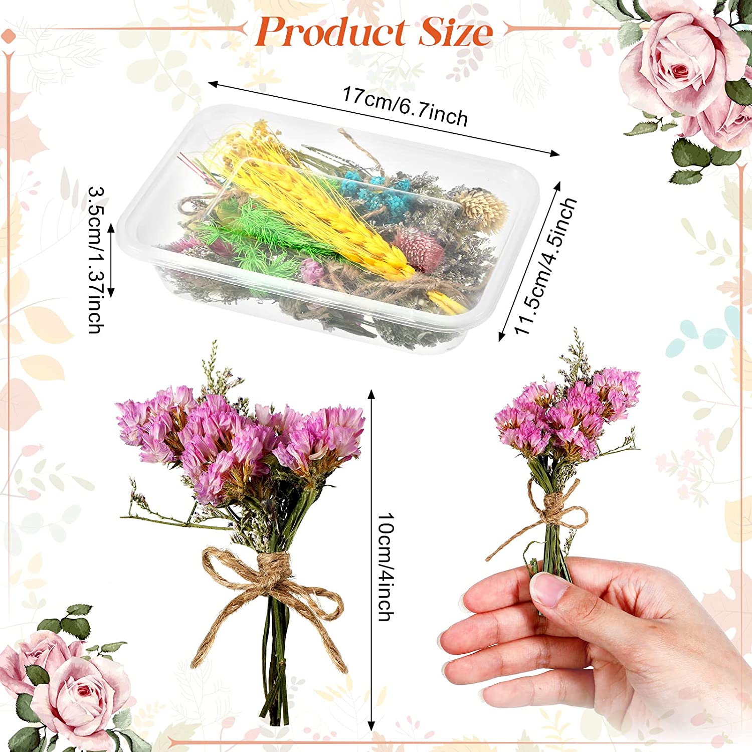 dried_flower - preserved_flower - fake_flower - 20Pcs Mini Dried Flowers Bouquets Natural Gypsophila Don't Forget Me Flower Bunch - Molly Garden - Molly_Garden_Floral