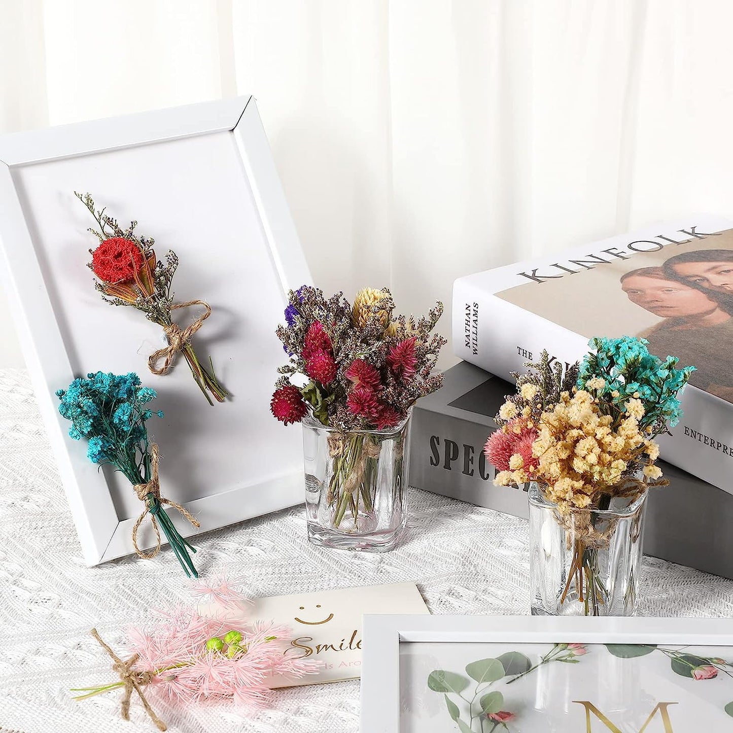 dried_flower - preserved_flower - fake_flower - 20Pcs Mini Dried Flowers Bouquets Natural Gypsophila Don't Forget Me Flower Bunch - Molly Garden - Molly_Garden_Floral