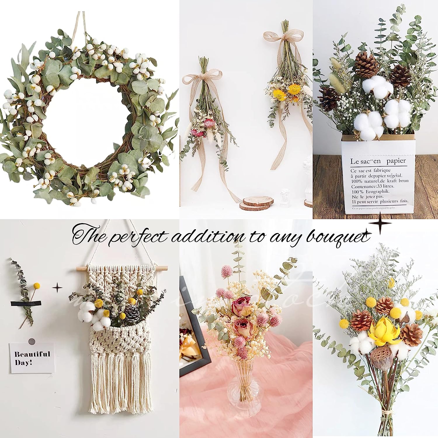 dried_flower - preserved_flower - fake_flower - 20Pcs Dried Eucalyptus Bundle for Shower 17" Natural Head Hanging Plant Stems - Molly Garden - Molly_Garden_Floral