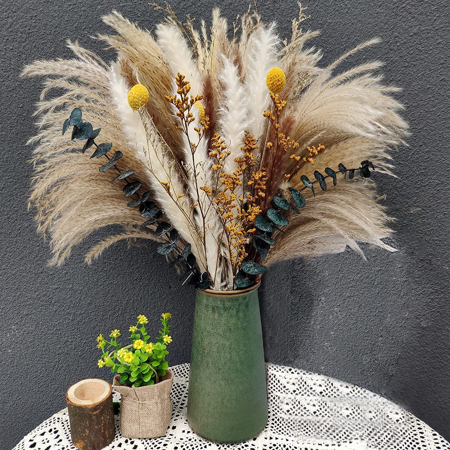dried_flower - preserved_flower - fake_flower - Dried Pampas Grass Decor DIY Boho Natural Flower Decor Pompous Plants - Molly Garden - Molly_Garden_Floral