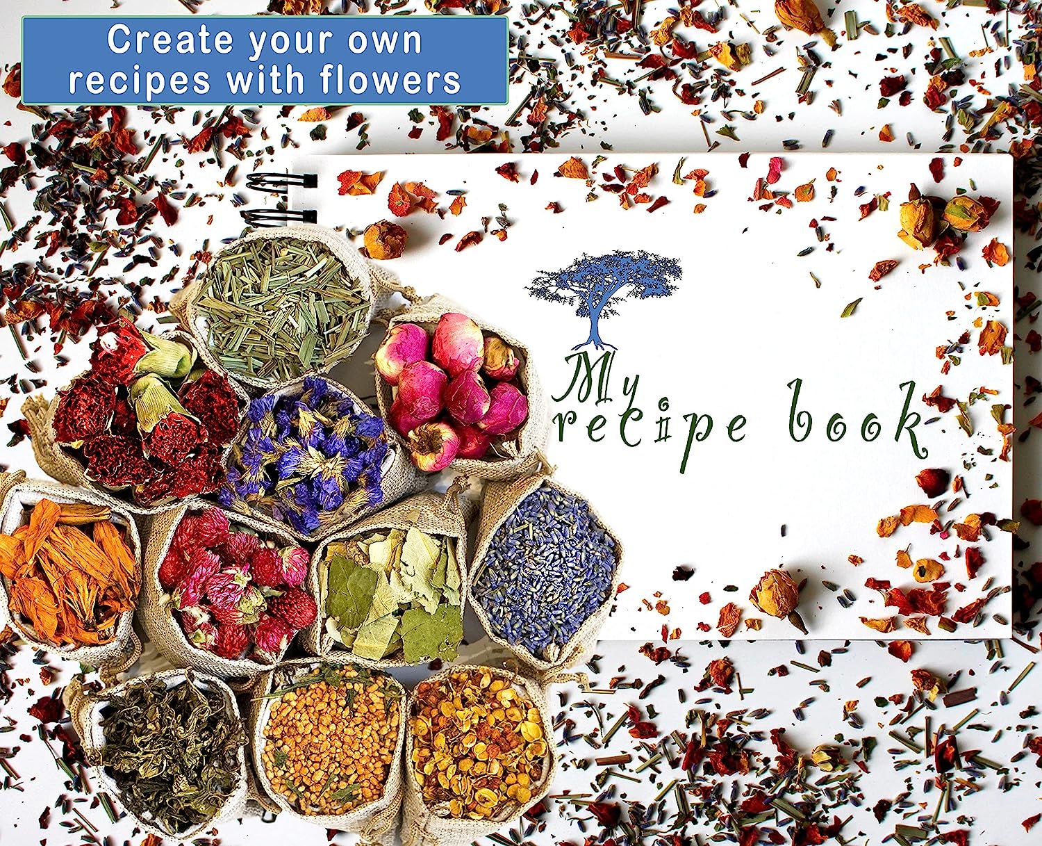 dried_flower - preserved_flower - fake_flower - 16Bags Dried Flowers for Soap Making for Candle Making Herbs for Candle Oil - Molly Garden - Molly_Garden_Floral