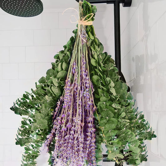 dried_flower - preserved_flower - fake_flower - 68Pcs Dried Preserved Eucalyptus Stems & Lavender Flowers Bundles for Shower - Molly Garden - Molly_Garden_Floral