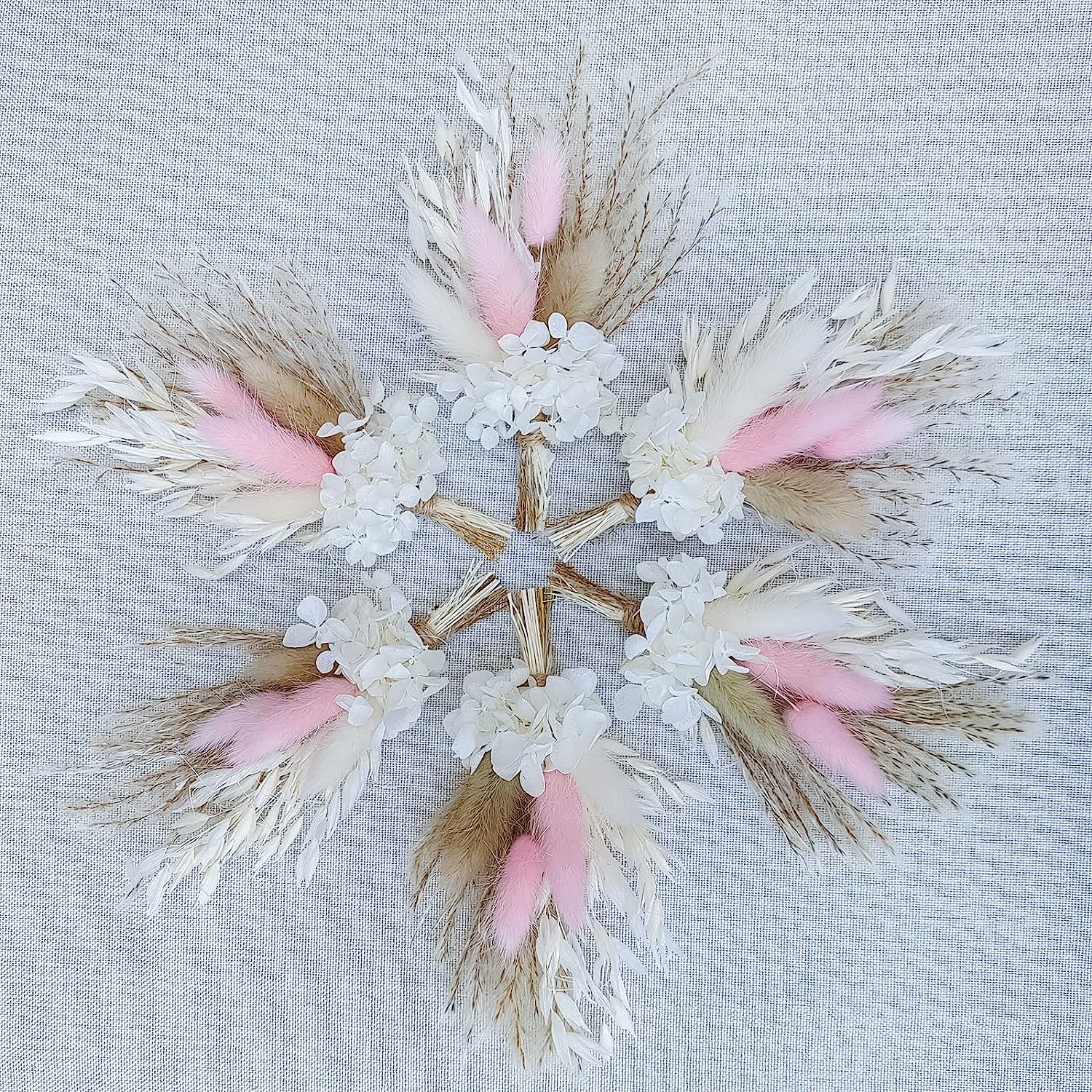 dried_flower - preserved_flower - fake_flower - Mini Dried Flower Bouquet Set of 6 for Boho Floral Wedding Small Dry Craft - Molly Garden - Molly_Garden_Floral