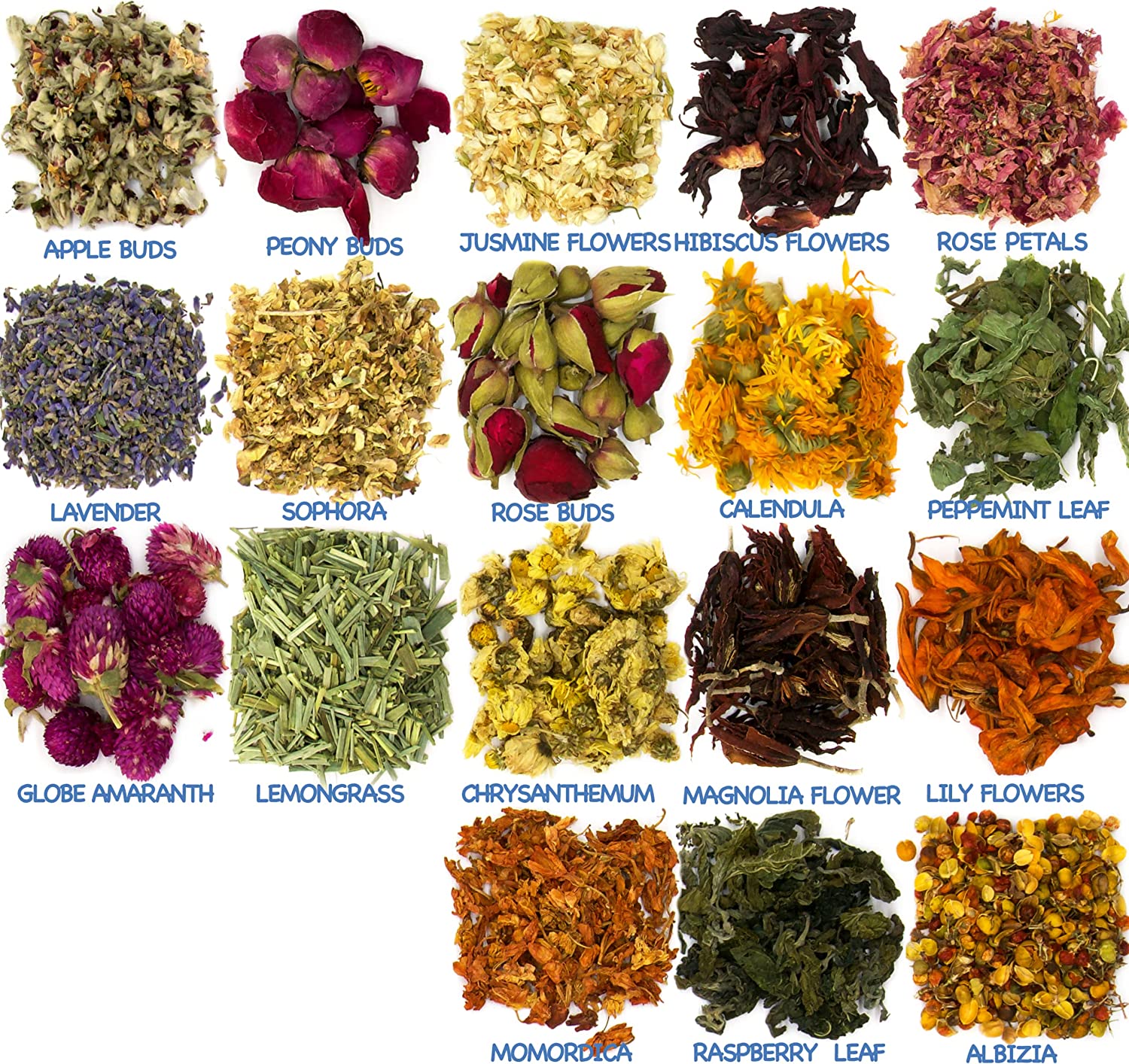 dried_flower - preserved_flower - fake_flower - 16Bags Dried Flowers for Soap Making for Candle Making Herbs for Candle Oil - Molly Garden - Molly_Garden_Floral