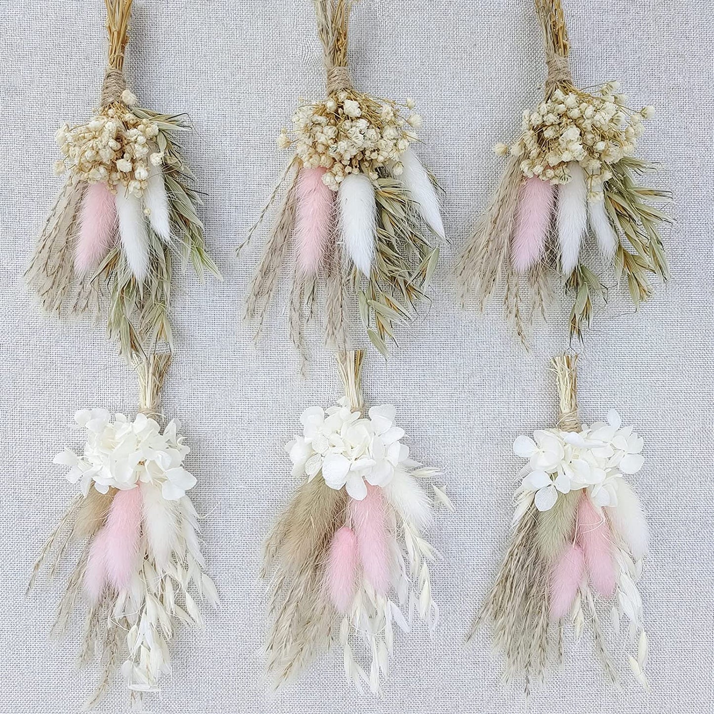 dried_flower - preserved_flower - fake_flower - Mini Dried Flower Bouquet Set of 6 for Boho Floral Wedding Small Dry Craft - Molly Garden - Molly_Garden_Floral