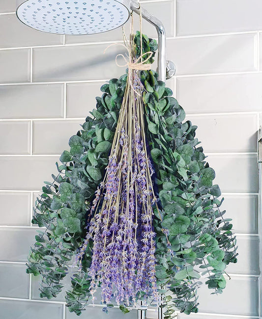 dried_flower - preserved_flower - fake_flower - 70Pcs Preserved Real Eucalyptus Stems Dried Lavender Bundles for Shower - Molly Garden - Molly_Garden_Floral