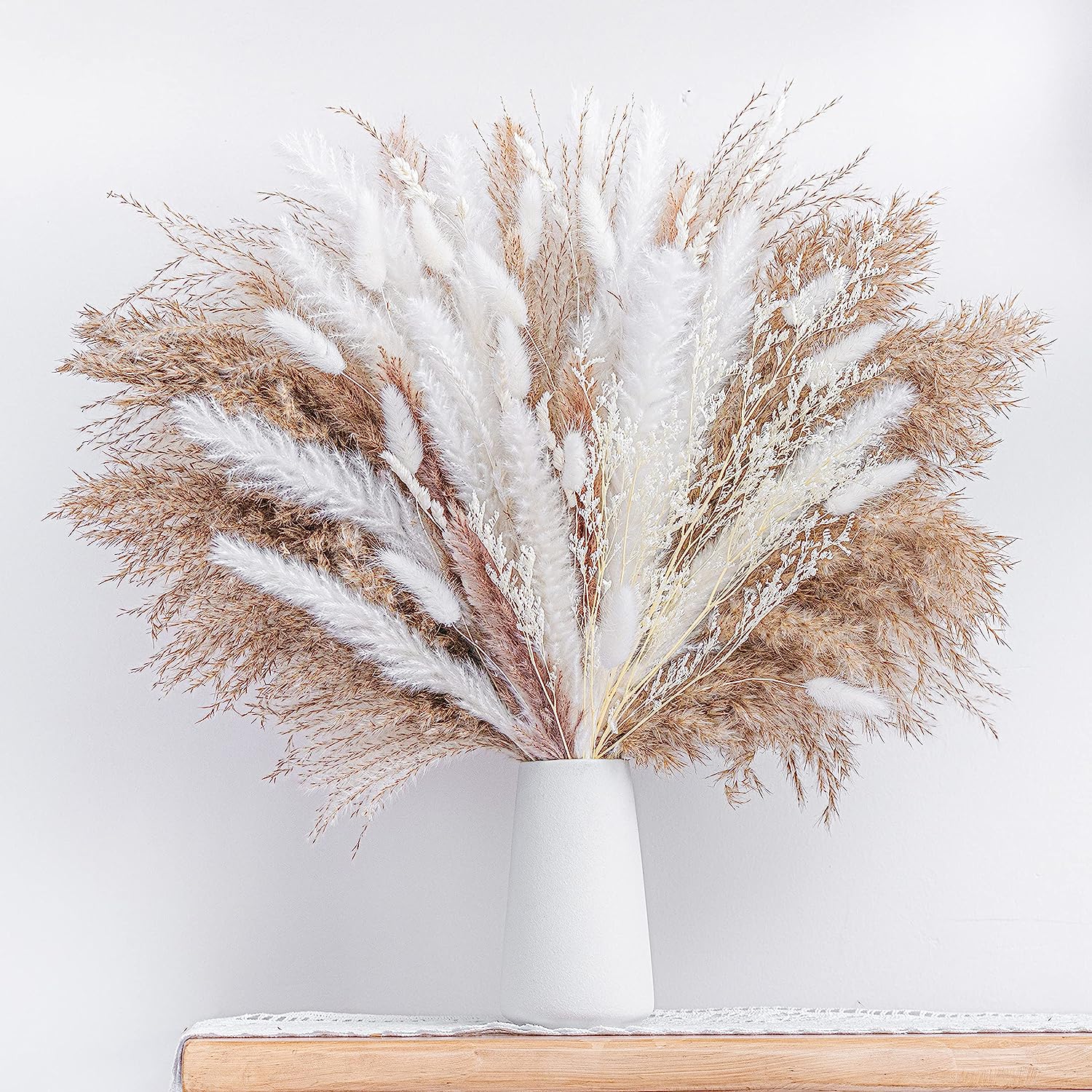 dried_flower - preserved_flower - fake_flower - 80Pcs Natural Dried Pampas Grass Bouquet Boho Home Decor Dry Phragmites - Molly Garden - Molly_Garden_Floral