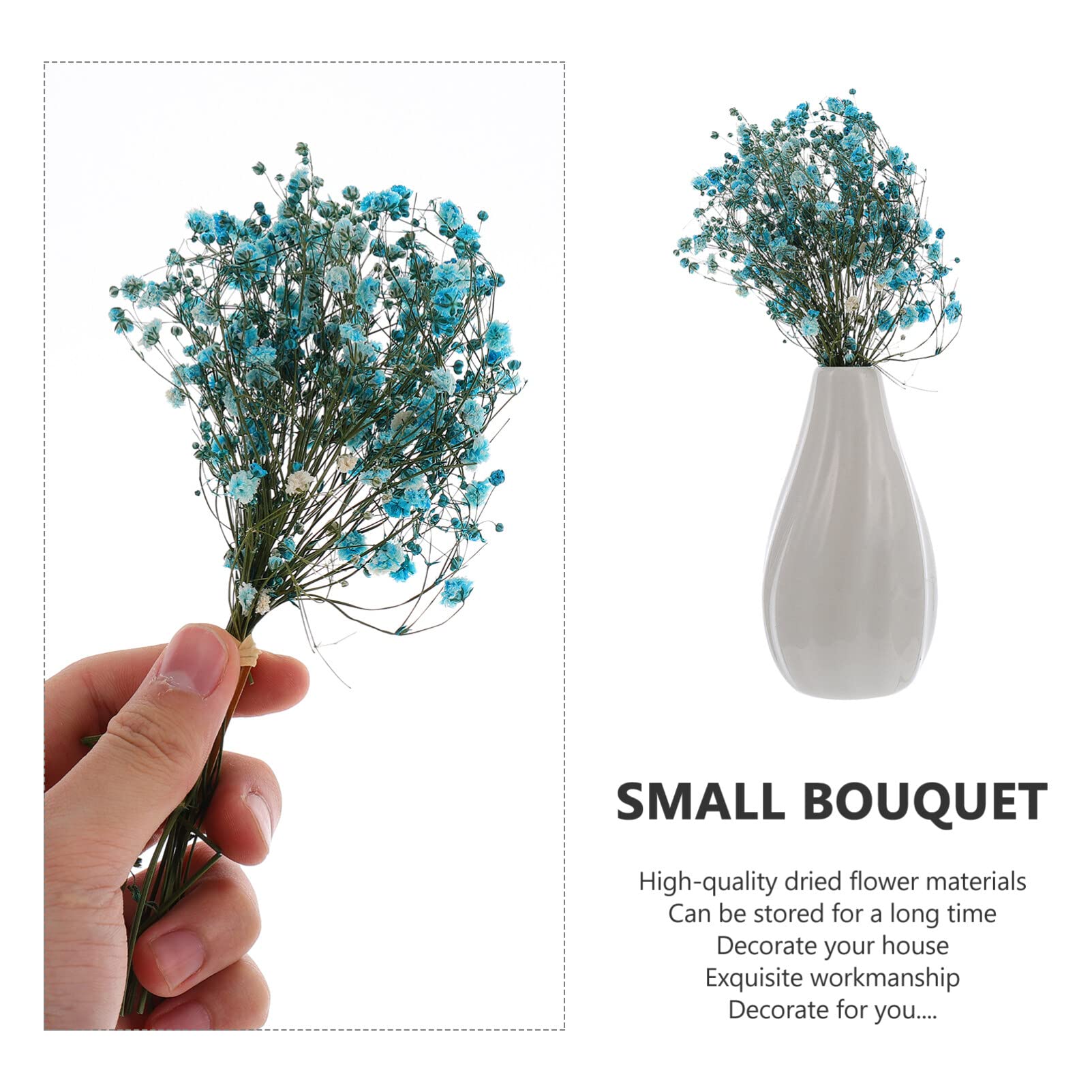 dried_flower - preserved_flower - fake_flower - 3Bunches Dried Babys Breath Flower Bouquets Natural Gypsophila Branches - Molly Garden - Molly_Garden_Floral