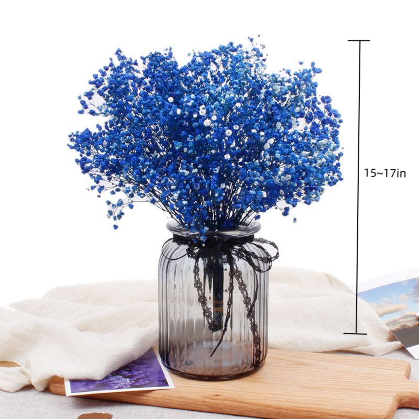 dried_flower - preserved_flower - fake_flower - 2500+Head Dried Flowers Babys Breath Bouquet  Natural Gypsophila Ink Blue - Molly Garden - Molly_Garden_Floral