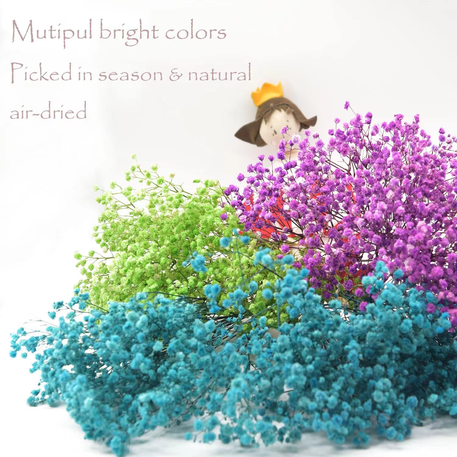 dried_flower - preserved_flower - fake_flower - 3Bunches Preserved Babys Breath 100% Natrual Fresh Gypsophila Long Lasting Flowers - Molly Garden - Molly_Garden_Floral