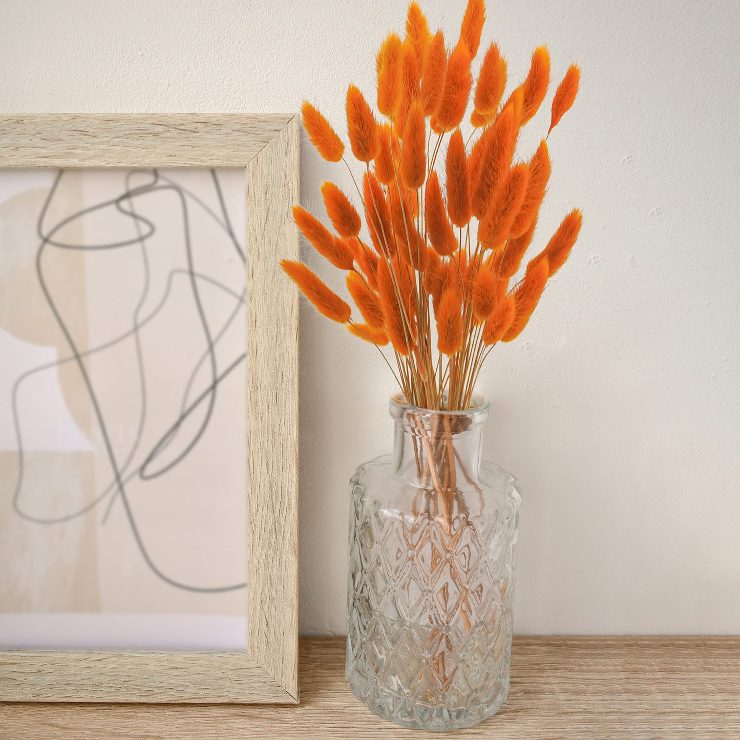 dried_flower - preserved_flower - fake_flower - 50Pcs Dried Lagurus Ovatus 17’’ Natural Bunny Tails Flowers Dried Pampas Grass - Molly Garden - Molly_Garden_Floral