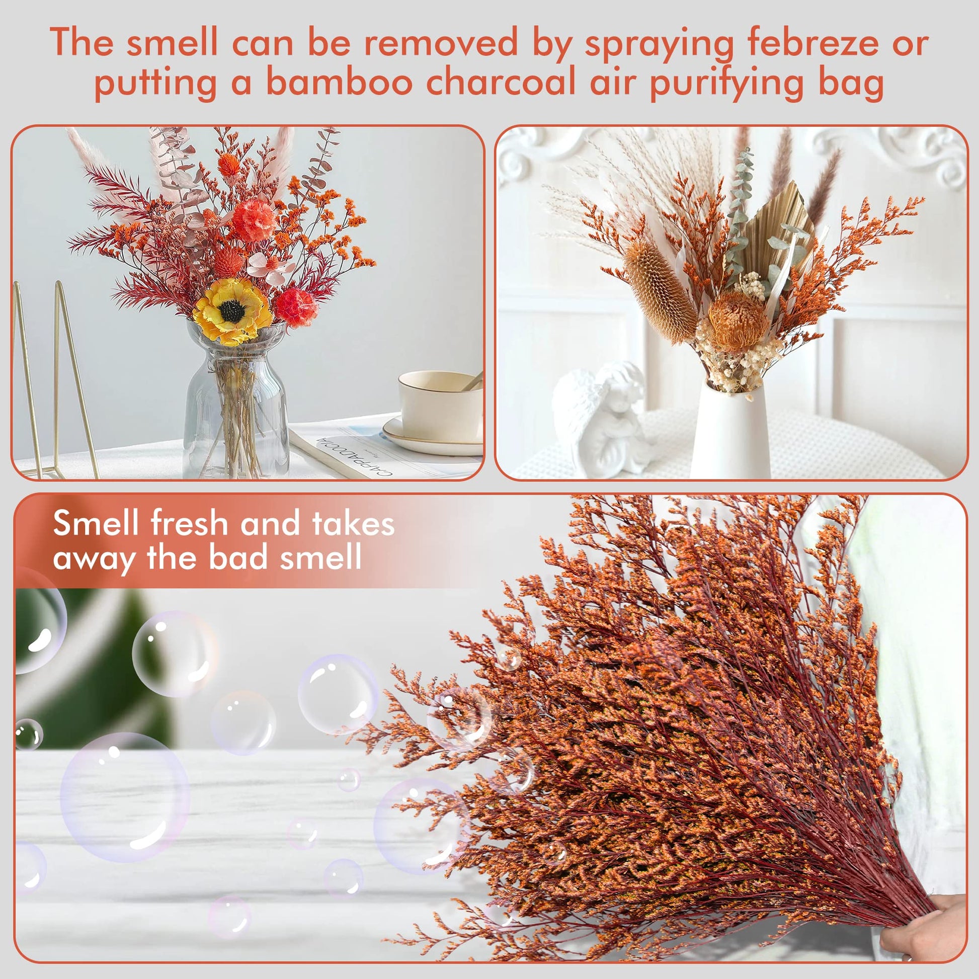 dried_flower - preserved_flower - fake_flower - 25+Stems Real Fresh Caspia Bellidifolium Preserved Natural Limonium Bouquet - Molly Garden - Molly_Garden_Floral