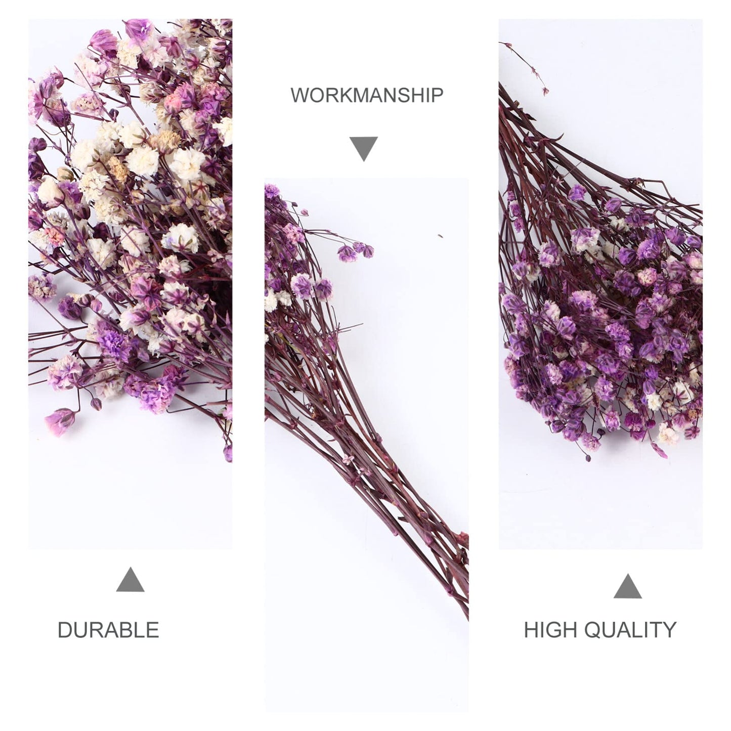 dried_flower - preserved_flower - fake_flower - 3Bunches Dried Babys Breath Flower Bouquets Natural Gypsophila Branches - Molly Garden - Molly_Garden_Floral