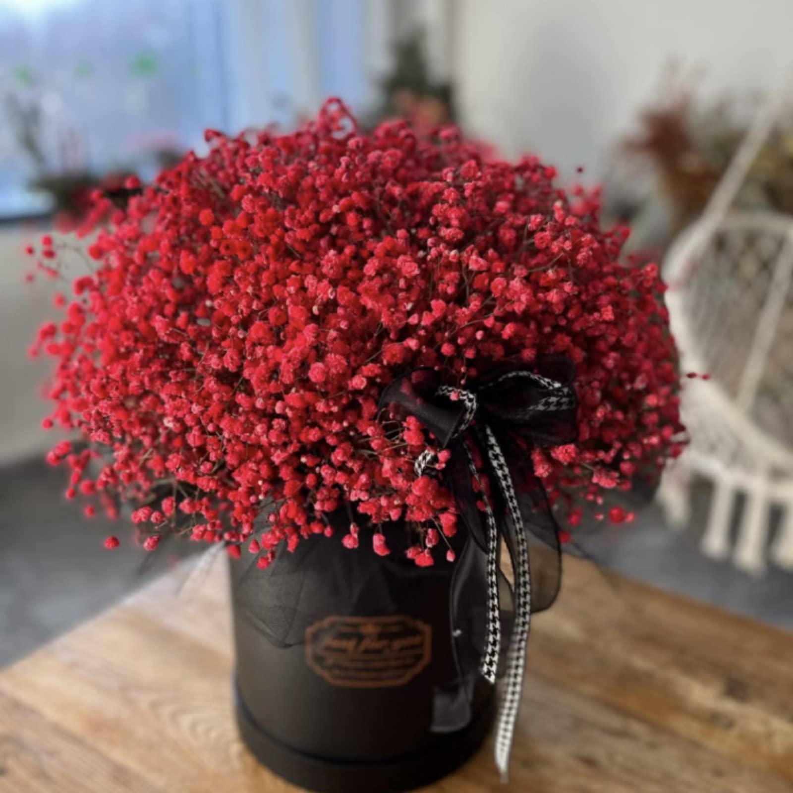 dried_flower - preserved_flower - fake_flower - 2500+Head Dried Flowers Babys Breath Bouquet  Natural Gypsophila Red - Molly Garden - Molly_Garden_Floral
