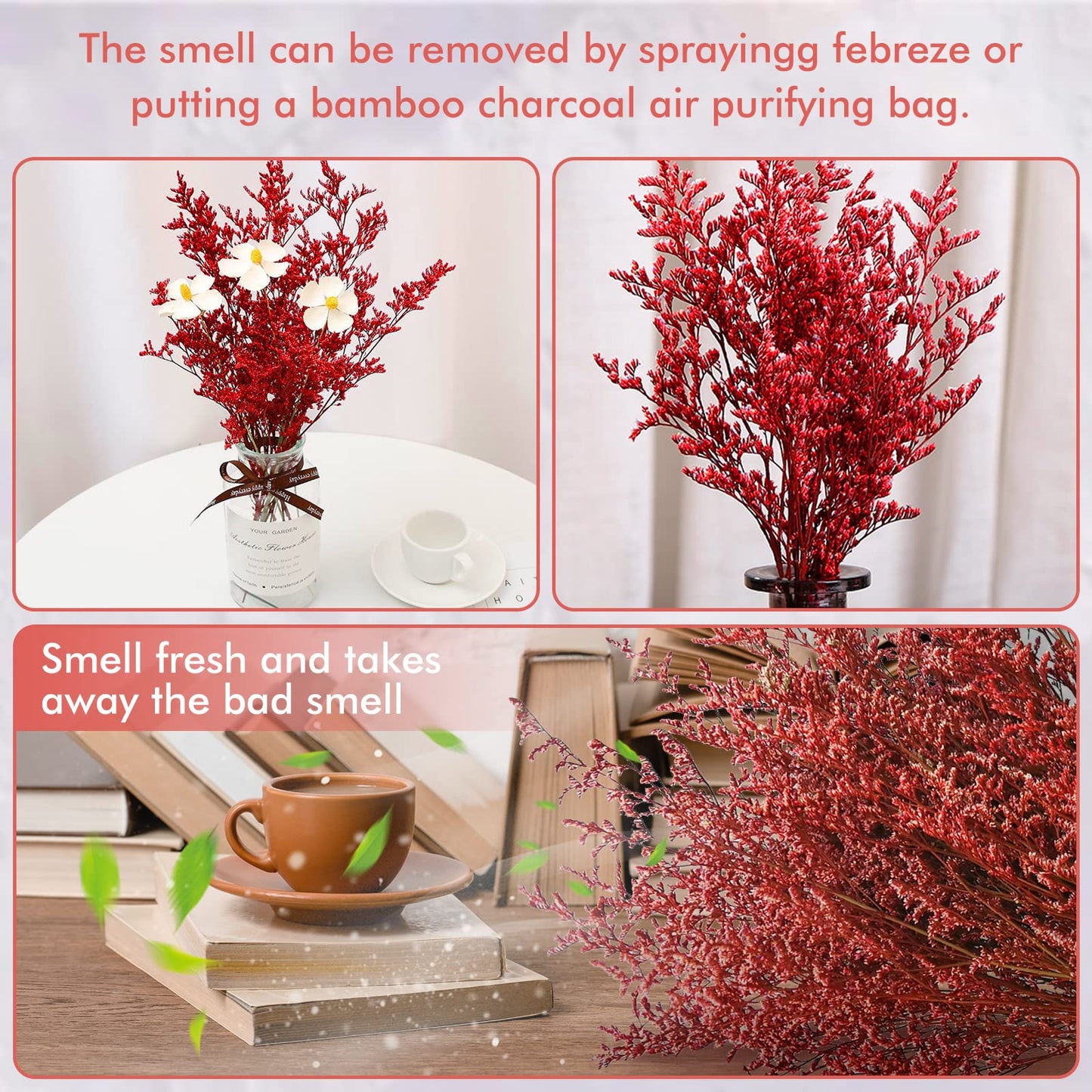 dried_flower - preserved_flower - fake_flower - 25+Stems Real Fresh Caspia Bellidifolium Preserved Natural Limonium Bouquet - Molly Garden - Molly_Garden_Floral