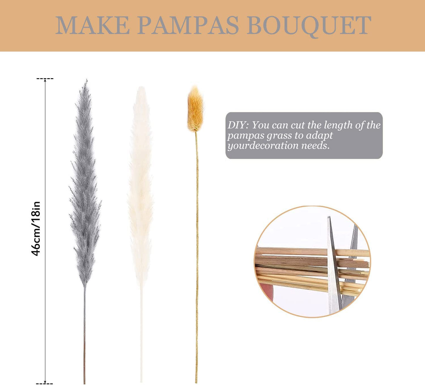 dried_flower - preserved_flower - fake_flower - Dried Pampas Grass Decor DIY Boho Natural Flower Decor Pompous Plants - Molly Garden - Molly_Garden_Floral