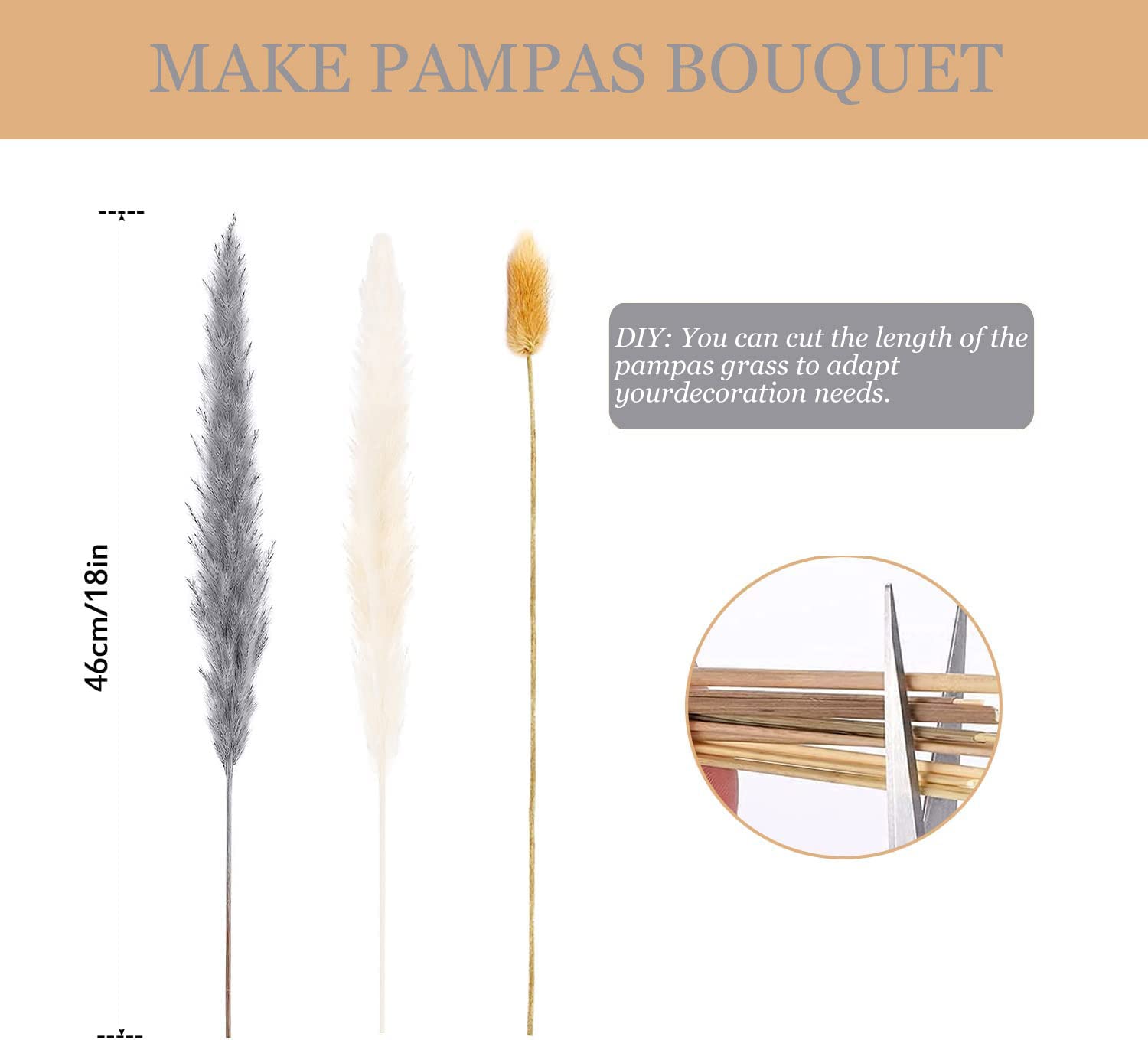 dried_flower - preserved_flower - fake_flower - Dried Pampas Grass Decor DIY Boho Natural Flower Decor Pompous Plants - Molly Garden - Molly_Garden_Floral