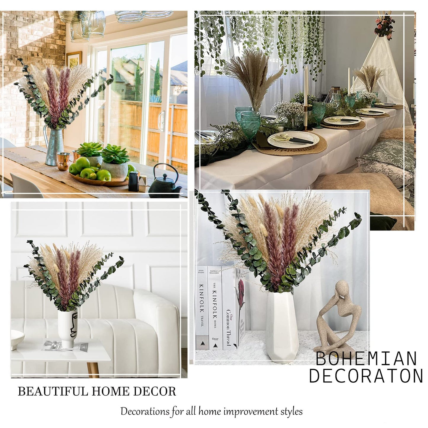 dried_flower - preserved_flower - fake_flower - Dried Pampas Grass Decor DIY Boho Natural Flower Decor Pompous Plants - Molly Garden - Molly_Garden_Floral