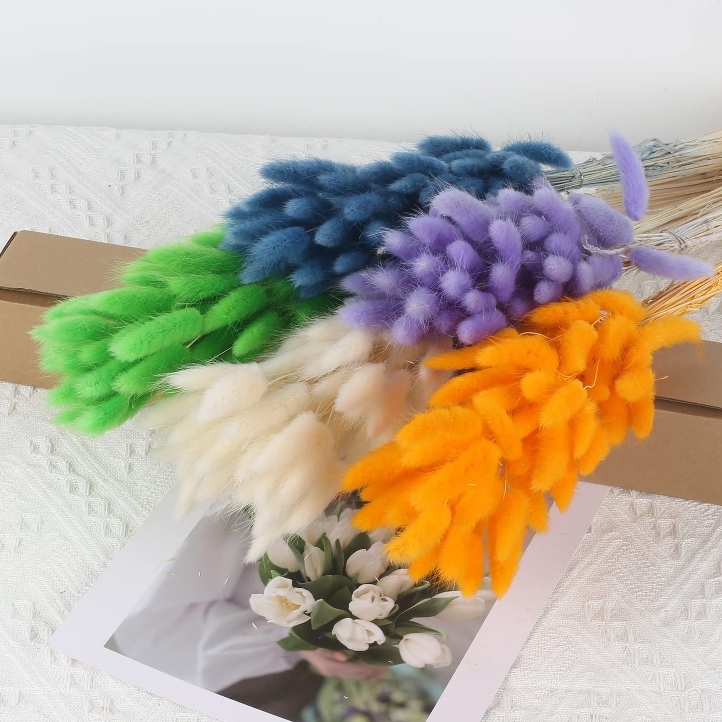 dried_flower - preserved_flower - fake_flower - 120Pcs Dried Bunny Tails Flowers Rabbit Tail Grass Lagurus Ovatus Bouquet - Molly Garden - Molly_Garden_Floral