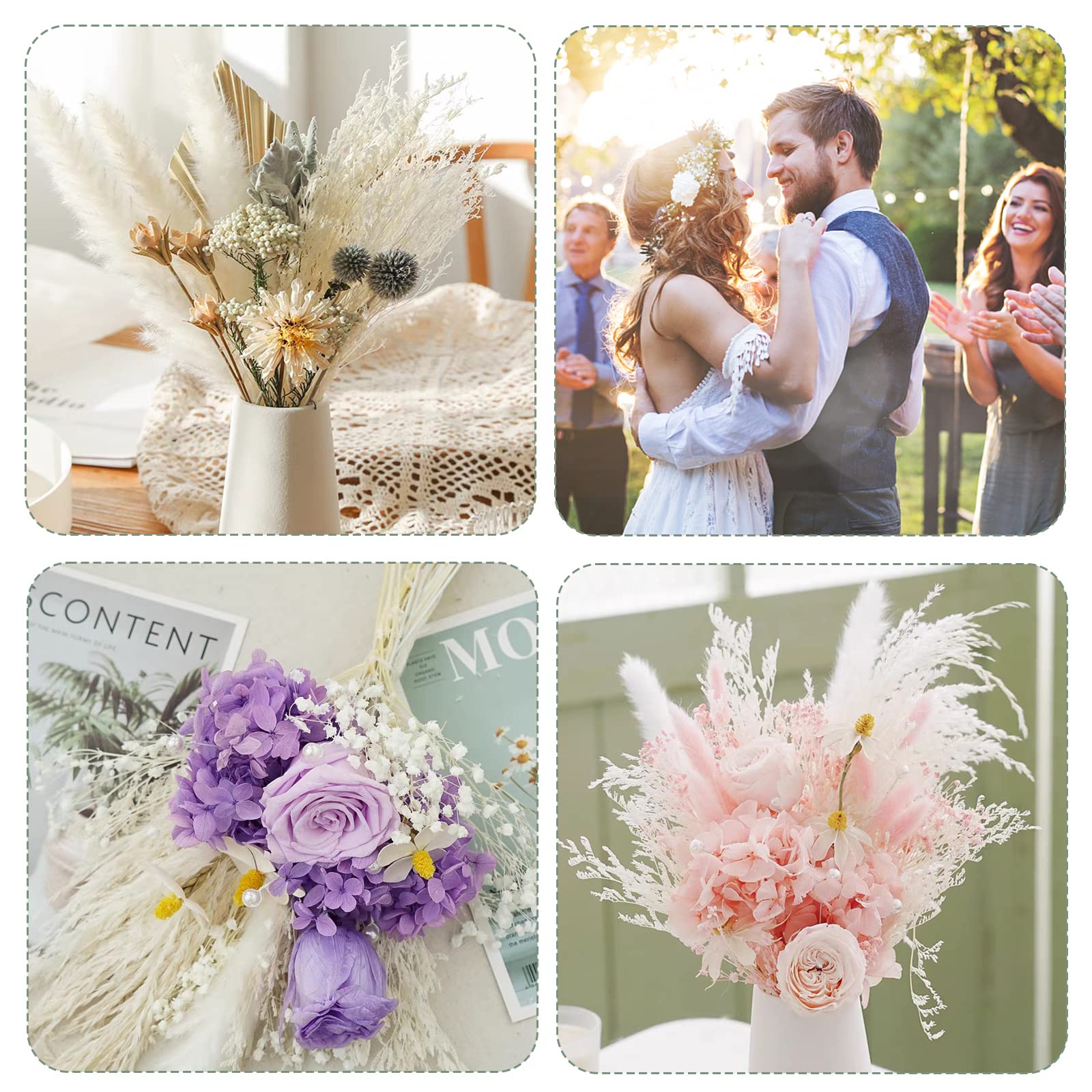 dried_flower - preserved_flower - fake_flower - 25+Stems Real Fresh Caspia Bellidifolium Preserved Natural Limonium Bouquet - Molly Garden - Molly_Garden_Floral