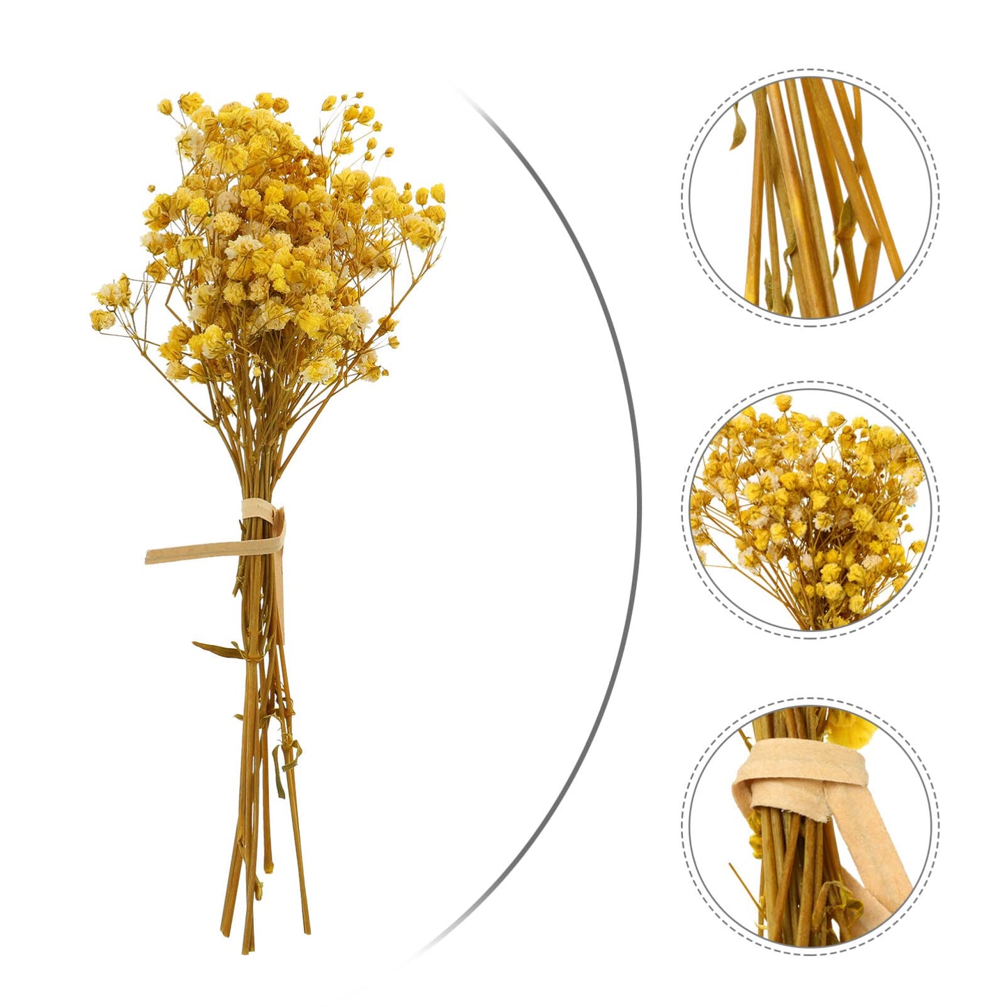dried_flower - preserved_flower - fake_flower - 3Bunches Dried Babys Breath Flower Bouquets Natural Gypsophila Branches - Molly Garden - Molly_Garden_Floral