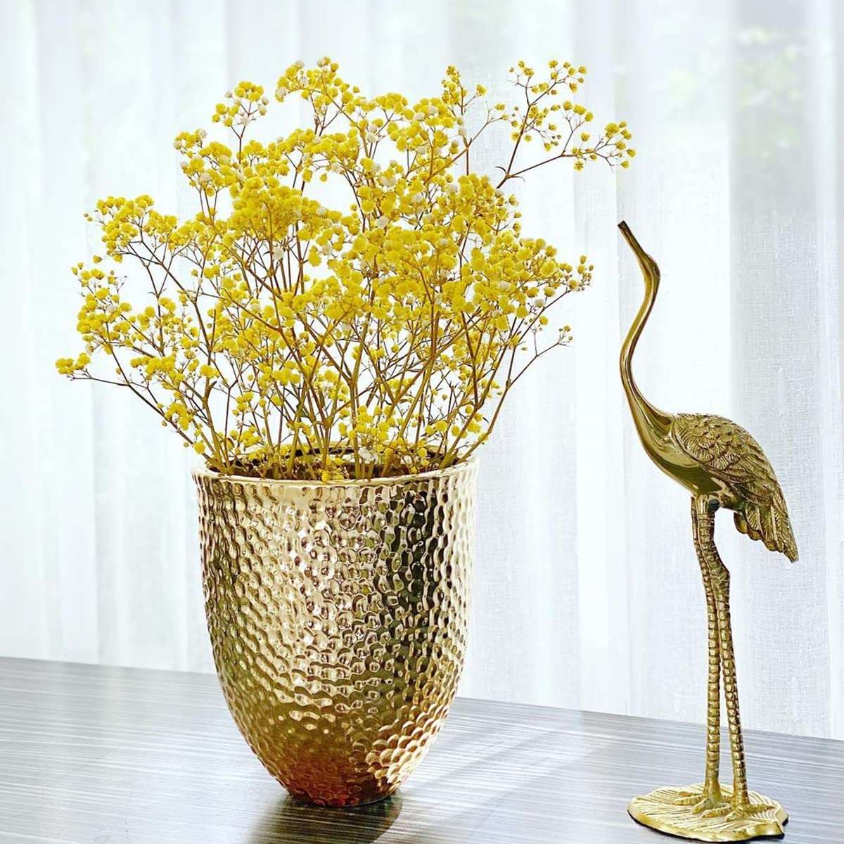 dried_flower - preserved_flower - fake_flower - 2500+Head Dried Flowers Babys Breath Bouquet  Natural Gypsophila Yellow - Molly Garden - Molly_Garden_Floral
