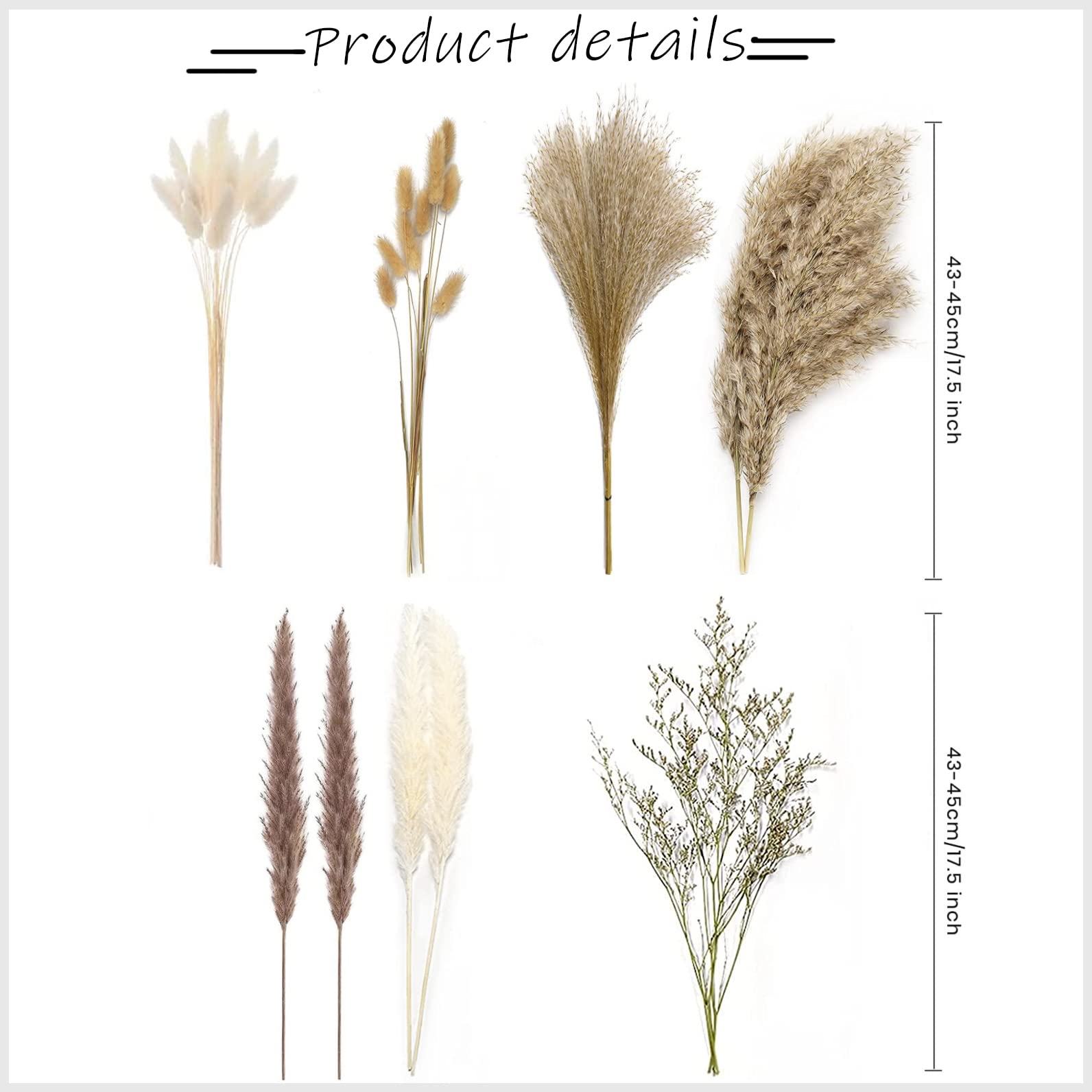 dried_flower - preserved_flower - fake_flower - Dried Pampas Grass Decor DIY Boho Natural Flower Decor Pompous Plants - Molly Garden - Molly_Garden_Floral